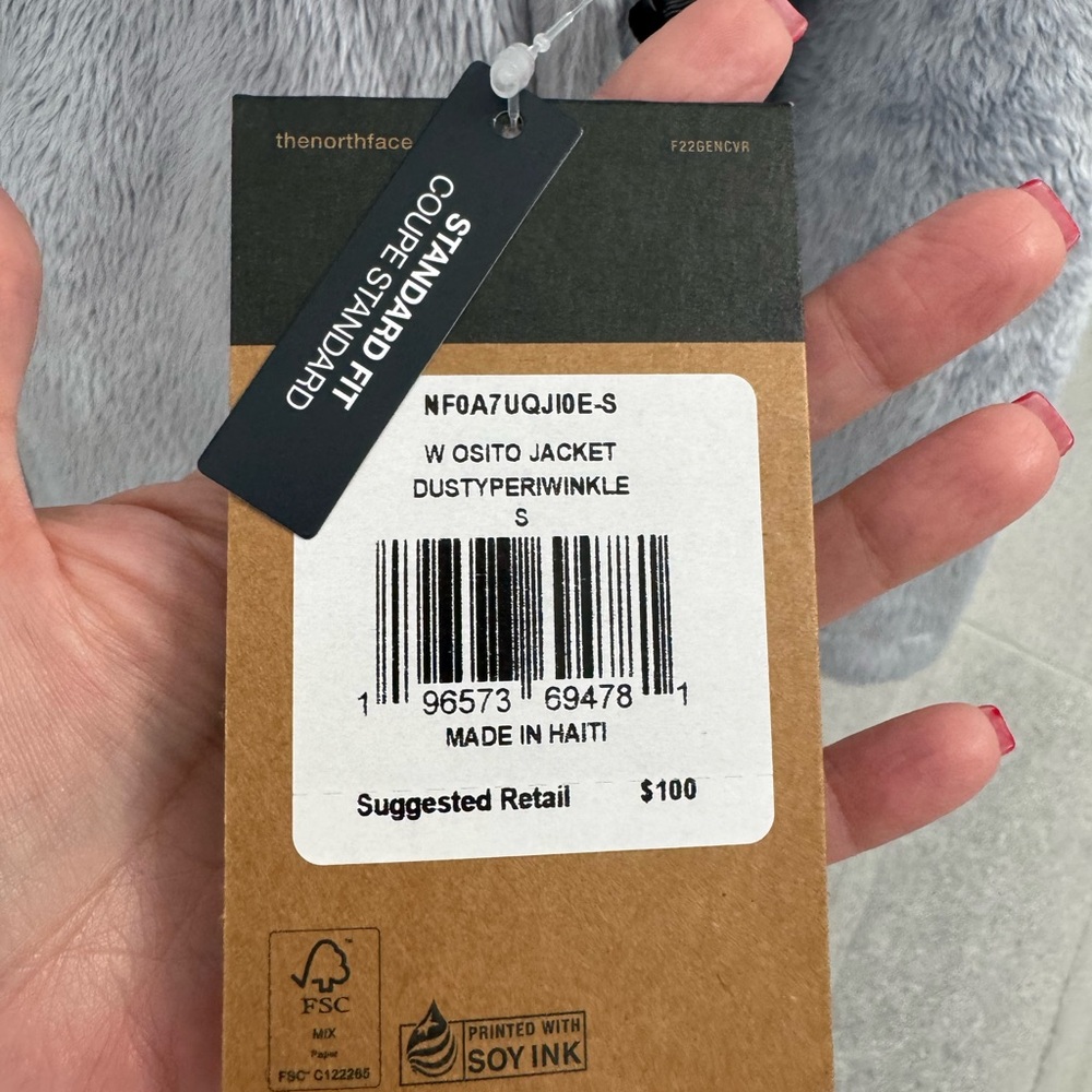 NWT The North Face Dusty Periwinkle Osito Jacket - Picture 2 of 2